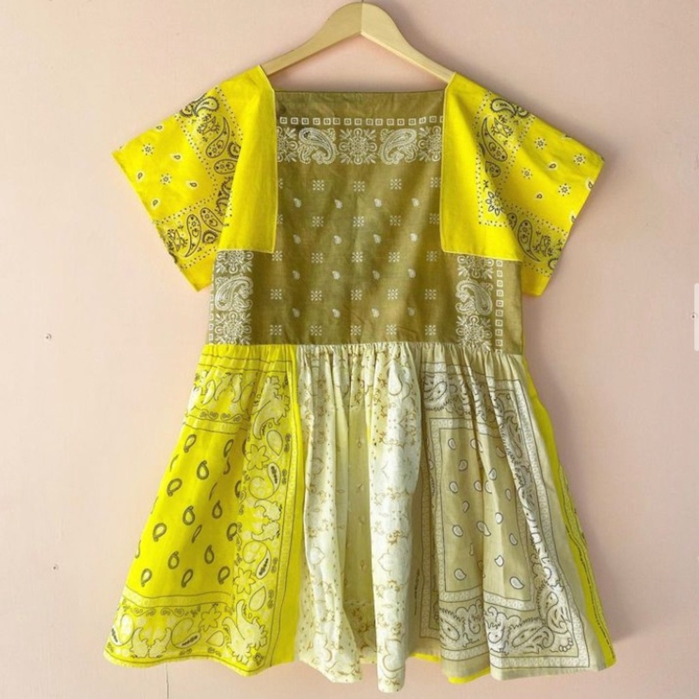 EUC Psychic Outlaw Yellow Bandana Mini Dress